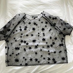 Shein Mesh Star Crop Top
